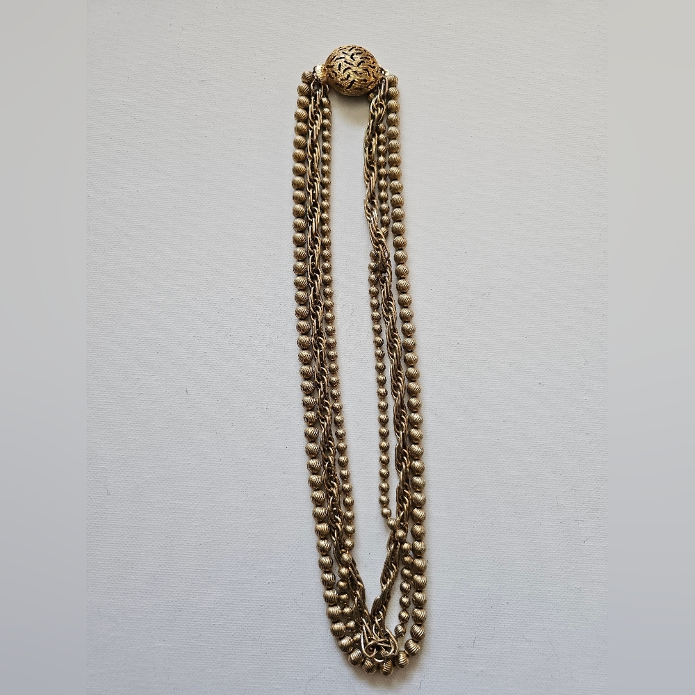 Vintage Costume Gold Necklace